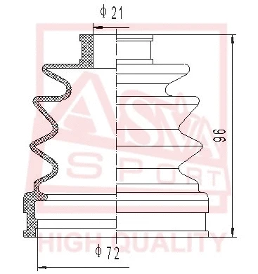 Bellow, drive shaft (ASBT-2048)