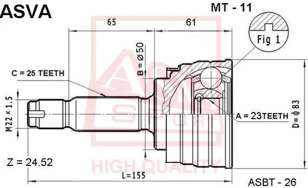 Joint Kit, drive shaft (MT-11)
