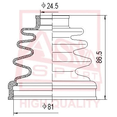 Bellow, drive shaft (ASBT-66)