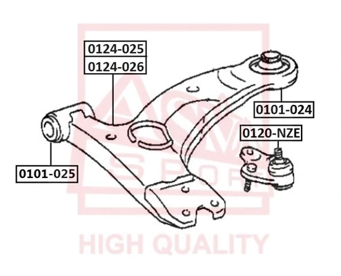 Mounting, control/trailing arm (0101-025)