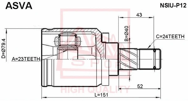 Joint Kit, drive shaft (NSIU-P12)