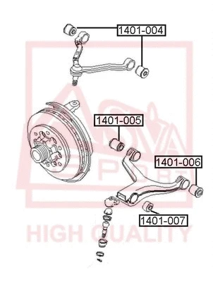 Mounting, control/trailing arm (1401-007)