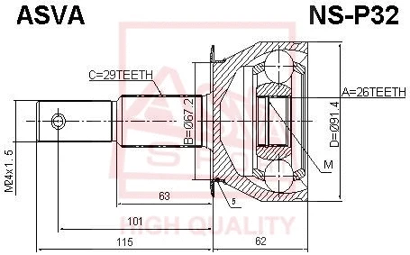 Joint Kit, drive shaft (NS-P32)