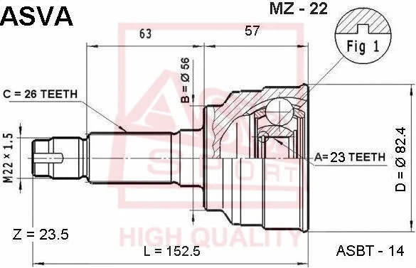 Joint Kit, drive shaft (MZ-22)