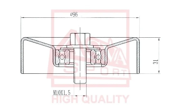 Tensioner Pulley, V-belt (TYBP-050)