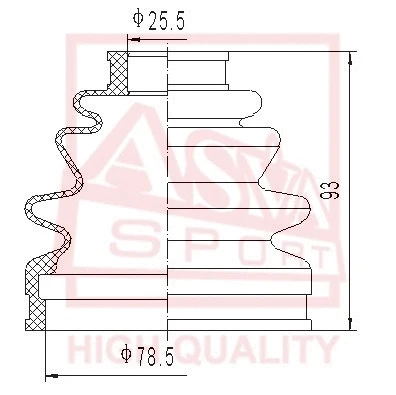 Bellow, drive shaft (ASBT-24)