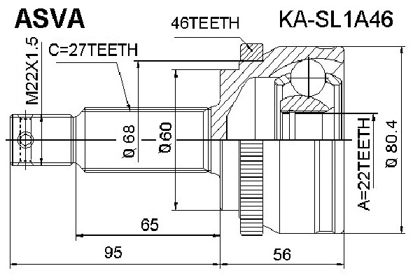 Joint Kit, drive shaft (KA-SL1A46)