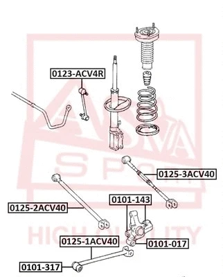 Link/Coupling Rod, stabiliser bar (0123-ACV4R)
