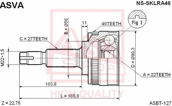Joint Kit, drive shaft (NS-SKLRA46)