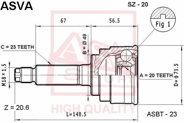 Joint Kit, drive shaft (SZ-20)