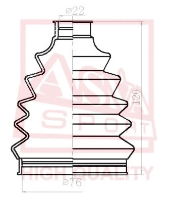 Bellow, drive shaft (ASBT-Z36)