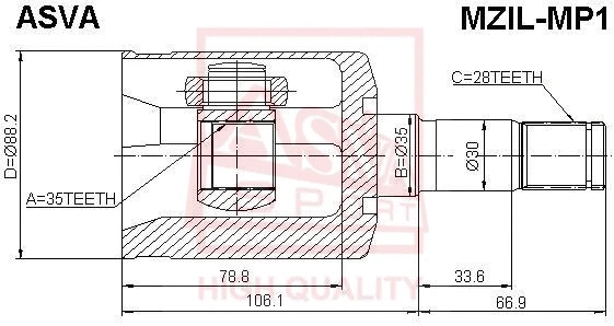 Joint Kit, drive shaft (MZIL-MP1)