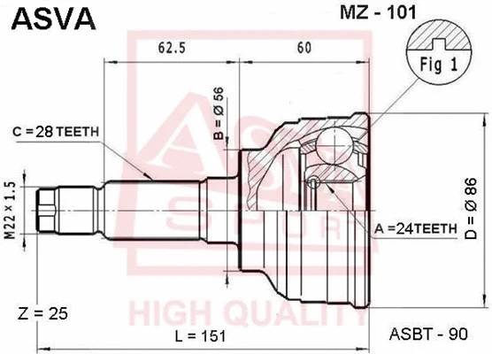 Joint Kit, drive shaft (MZ-101)