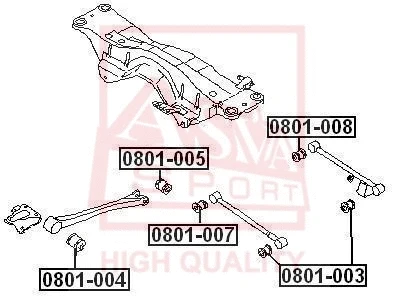 Mounting, control/trailing arm (0801-008)