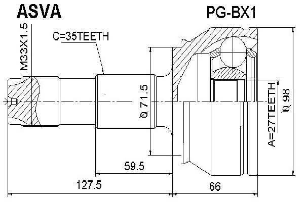 Joint Kit, drive shaft (PG-BX1)