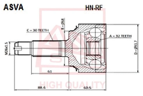 Joint Kit, drive shaft (HN-RF)