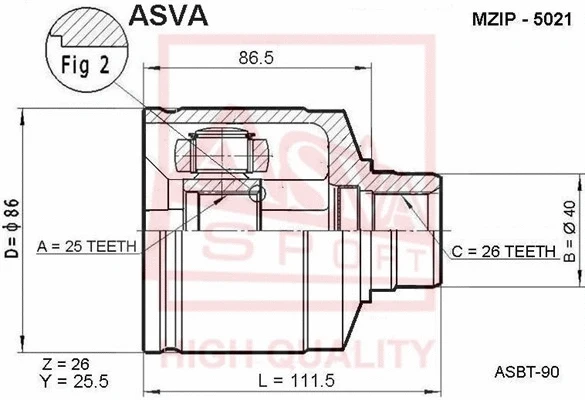 Joint Kit, drive shaft (MZIP-5021)