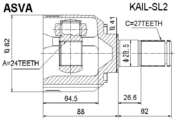 Joint Kit, drive shaft (KAIL-SL2)