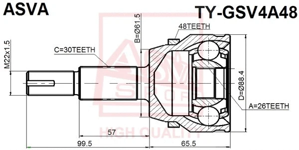 Joint Kit, drive shaft (TY-GSV4A48)