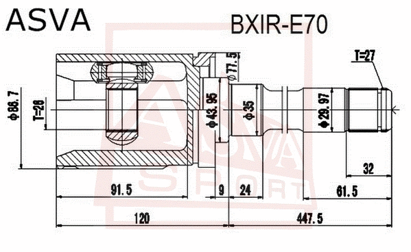 Joint Kit, drive shaft (BXIR-E70)