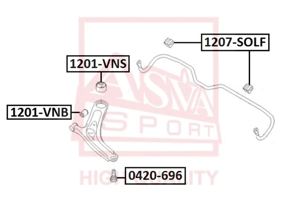 Mounting, control/trailing arm (1201-VNS)