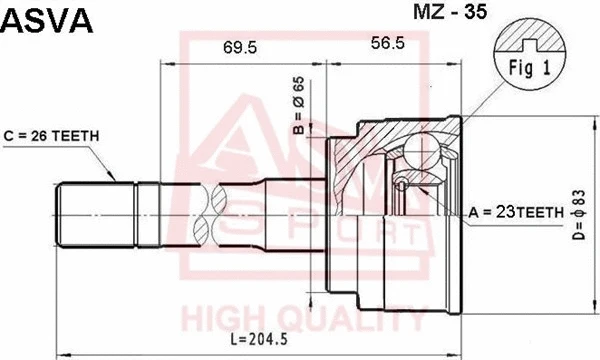 Joint Kit, drive shaft (MZ-35)