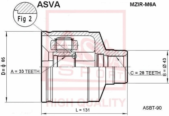 Joint Kit, drive shaft (MZIR-M6A)