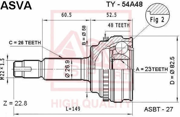 Joint Kit, drive shaft (TY-54A48)