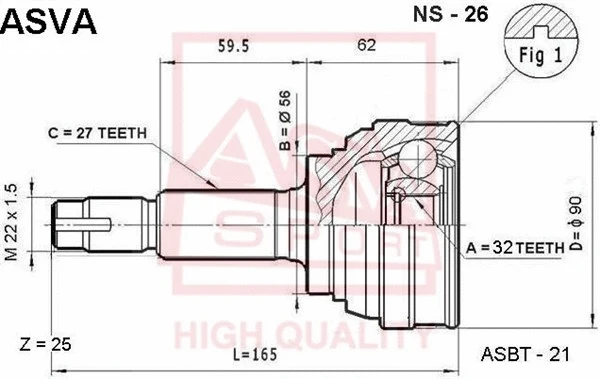 Joint Kit, drive shaft (NS-26)