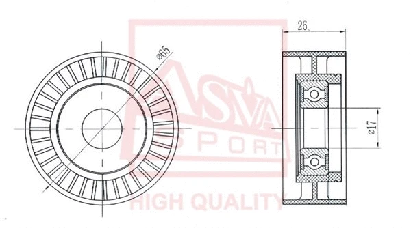 Tensioner Pulley, V-belt (NSBP-010)