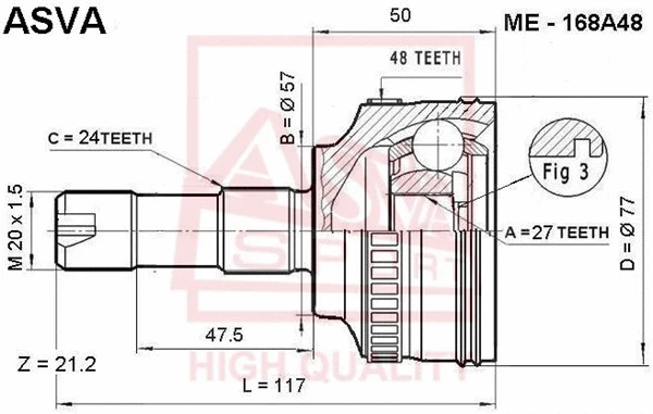 Joint Kit, drive shaft (ME-168A48)