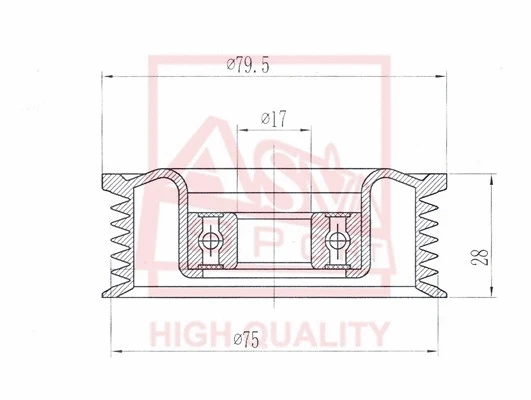 Tensioner Pulley, V-belt (MZBP-006)