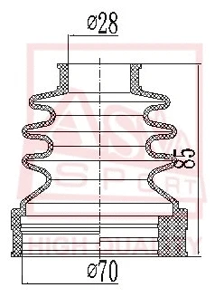 Bellow, drive shaft (ASBT-INFF1)