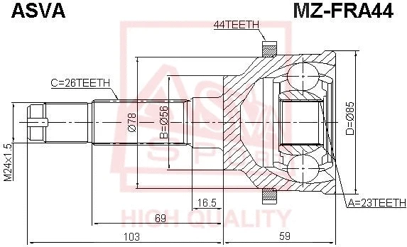 Joint Kit, drive shaft (MZ-FRA44)