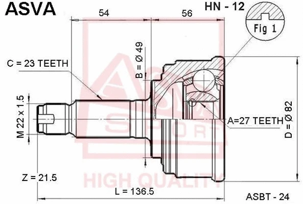 Joint Kit, drive shaft (HN-12)