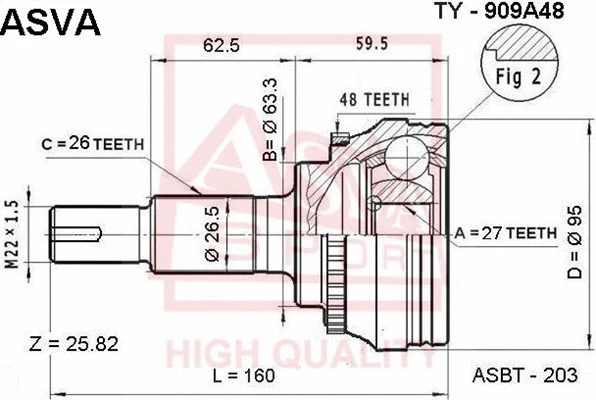 Joint Kit, drive shaft (TY-909A48)