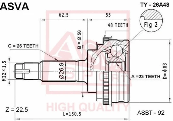 Joint Kit, drive shaft (TY-26A48)