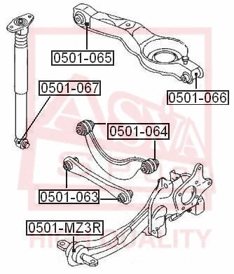 Mounting, control/trailing arm (0501-MZ3R)