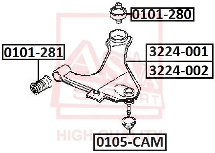 Control/Trailing Arm, wheel suspension (3224-002)