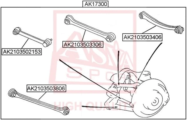 Control/Trailing Arm, wheel suspension (AK2103503306)