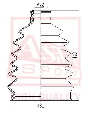 Bellow, drive shaft (ASBT-VGR)