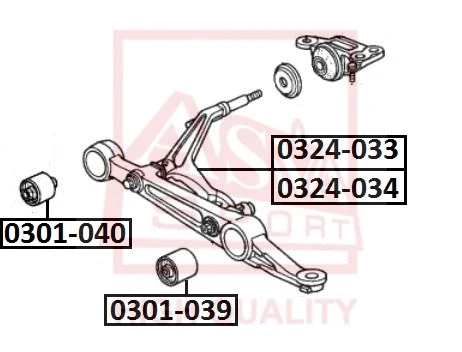 Mounting, control/trailing arm (0301-040)
