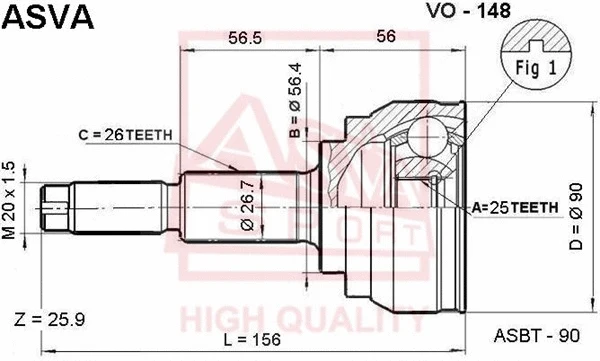 Joint Kit, drive shaft (VO-148)