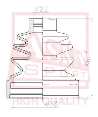 Bellow, drive shaft (ASBT-INN16)