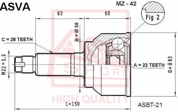 Joint Kit, drive shaft (MZ-42)