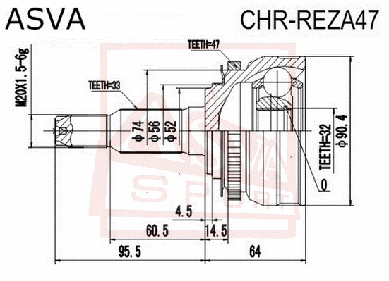 Joint Kit, drive shaft (CHR-REZA47)