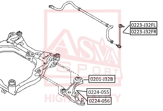 Link/Coupling Rod, stabiliser bar (0223-J32FL)