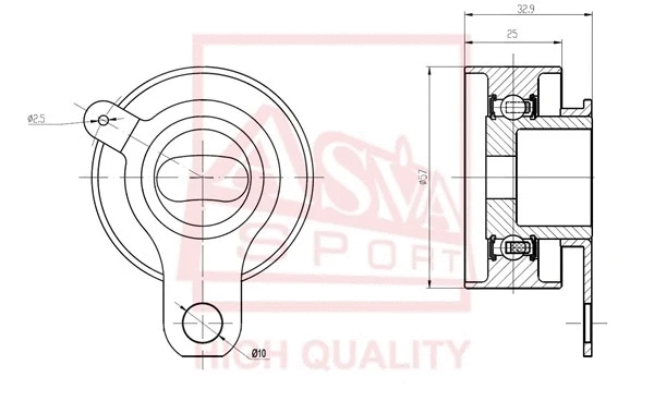 Tensioner Pulley, V-belt (TYBP-002)