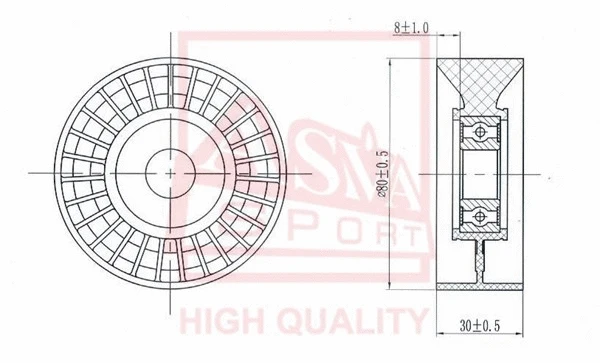 Tensioner Pulley, V-belt (SBBP-002)