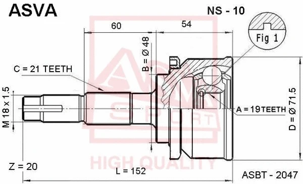 Joint Kit, drive shaft (NS-10)